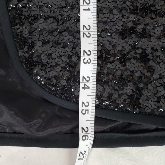 Vintage Henry Higgins Solid Black Sequin Fully Lined Evening Jacket New Year's - Picture 10 of 11